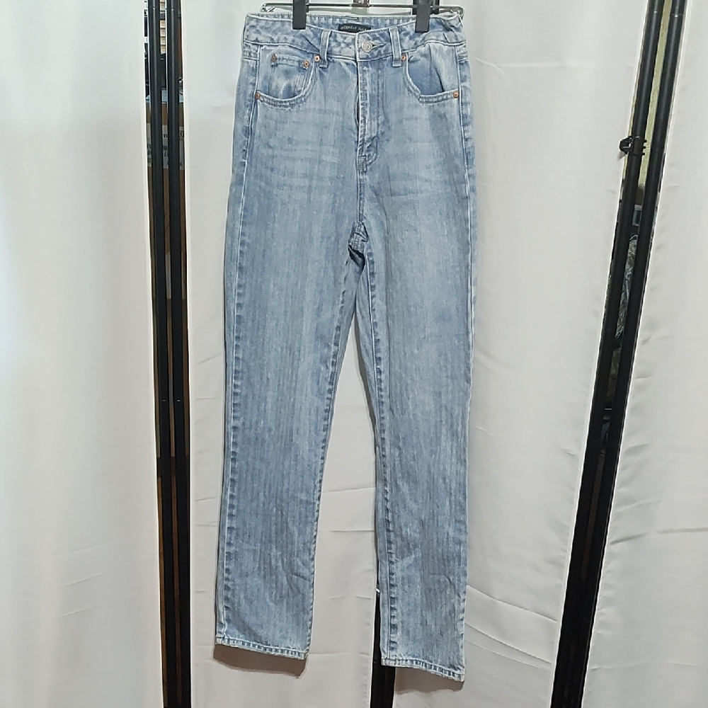 Like New Sincerely Jules High Rise Light Blue Striped Jeans